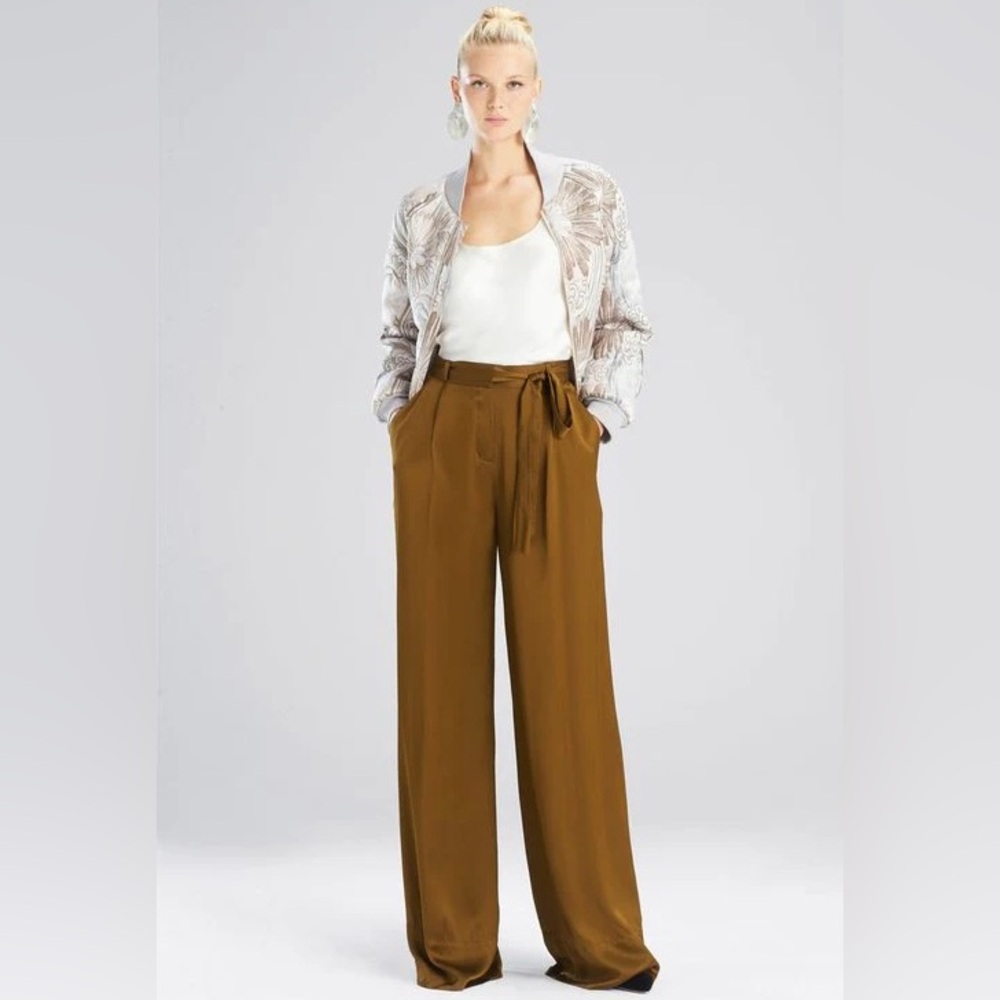 JOSIE NATORI Viscose Satin Pants